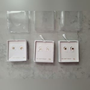 Gold Plated Star and Moon Earrings